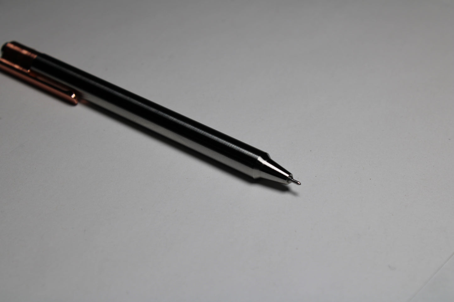 36 Click Pen - 6Al-4V Titanium - Pentel Energel 0.3mm Needle Nose - Step Nose - C110 Copper Clip