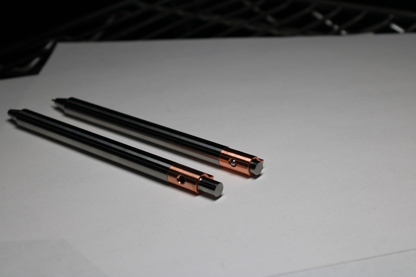 36 Click Pen - 6Al-4V Titanium - Pentel Energel 0.3mm Needle Nose - Step Nose - C110 Copper Clip