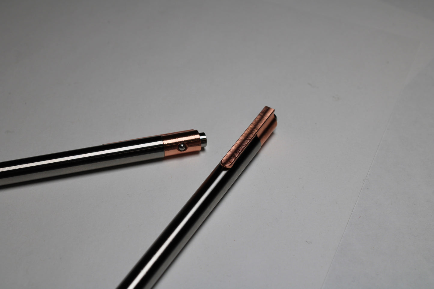 36 Click Pen - 6Al-4V Titanium - Pentel Energel 0.3mm Needle Nose - Step Nose - C110 Copper Clip