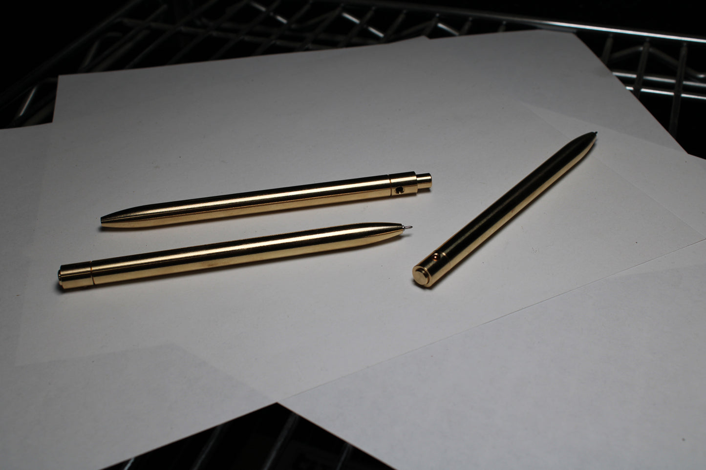 36 Click Pen - 464 Brass - Pentel Energel 0.5mm Needle Nose - Clipless - Round Nose
