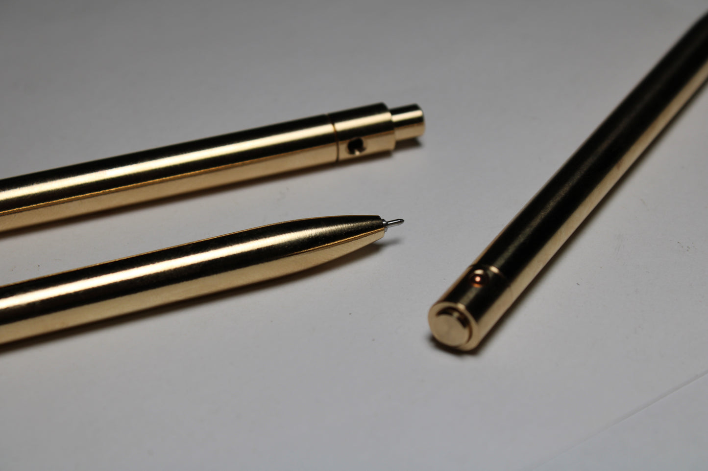 36 Click Pen - 464 Brass - Pentel Energel 0.5mm Needle Nose - Clipless - Round Nose