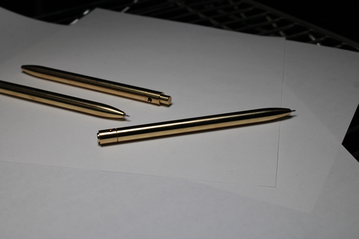 36 Click Pen - 464 Brass - Pentel Energel 0.5mm Needle Nose - Clipless - Round Nose
