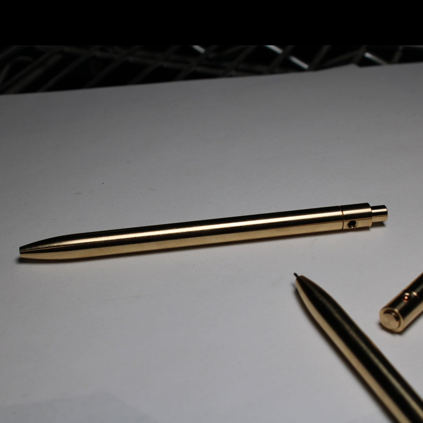 36 Click Pen - 464 Brass - Pentel Energel 0.5mm Needle Nose - Clipless - Round Nose