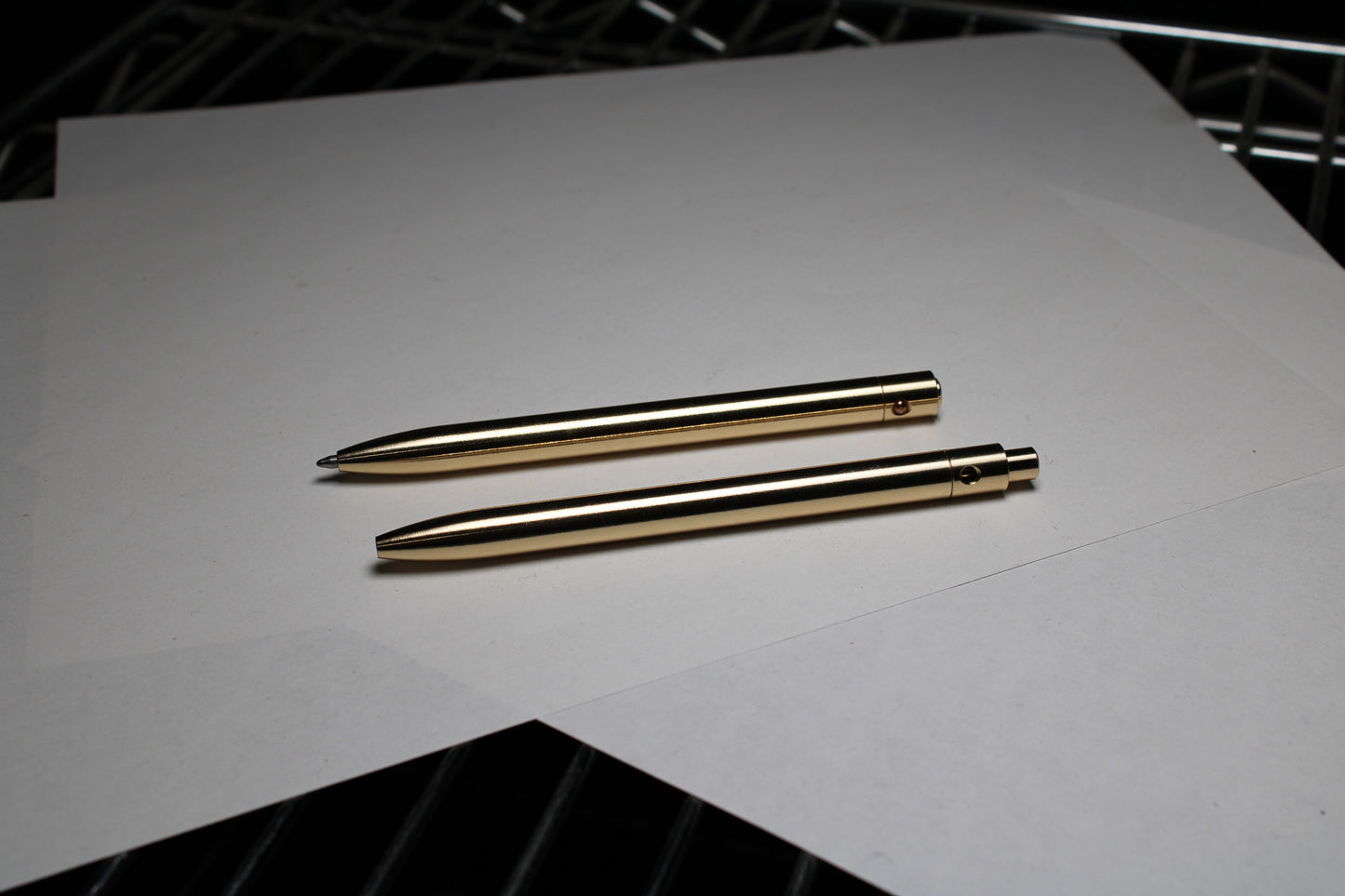 36 Click Pen - 464 Brass - Schmidt EasyFlow 9000 - Clipless - Round Nose