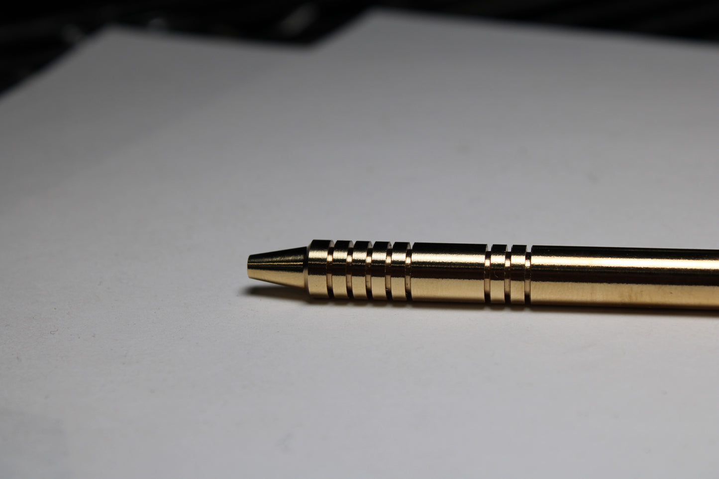 36 Click Pen - 464 Brass - Schmidt EasyFlow 9000 - Step Nose - Deep Groove - 6061 Aluminum Clip